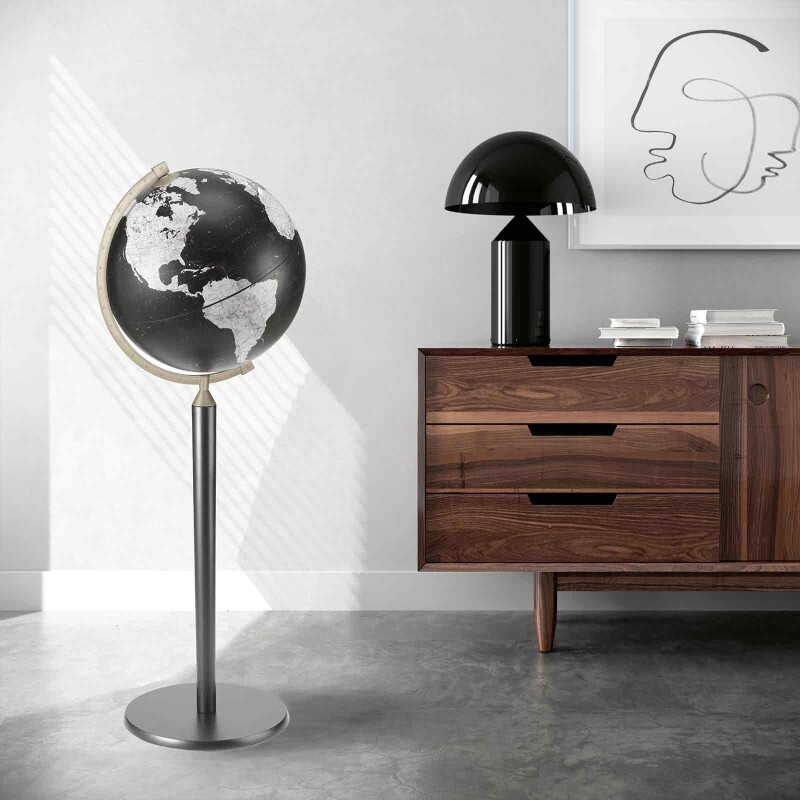 Globe sur pied Zoffoli living Vasco da Gama All Black 40cm