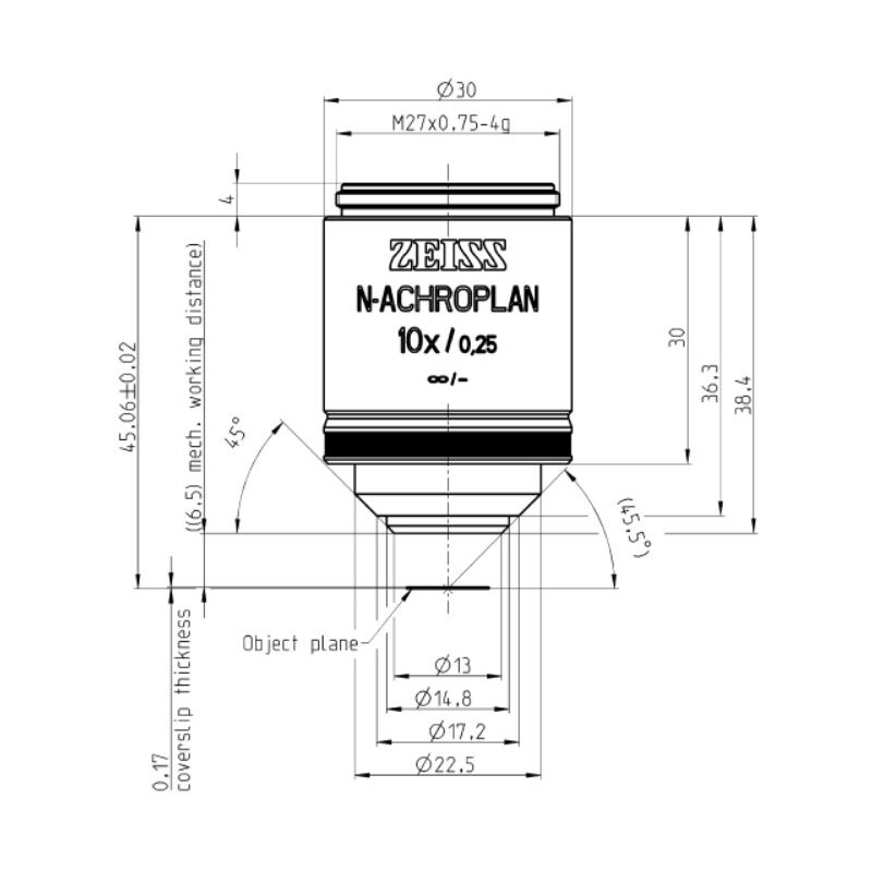 ZEISS Objektiv N-Achroplan 10x/0,25 M27