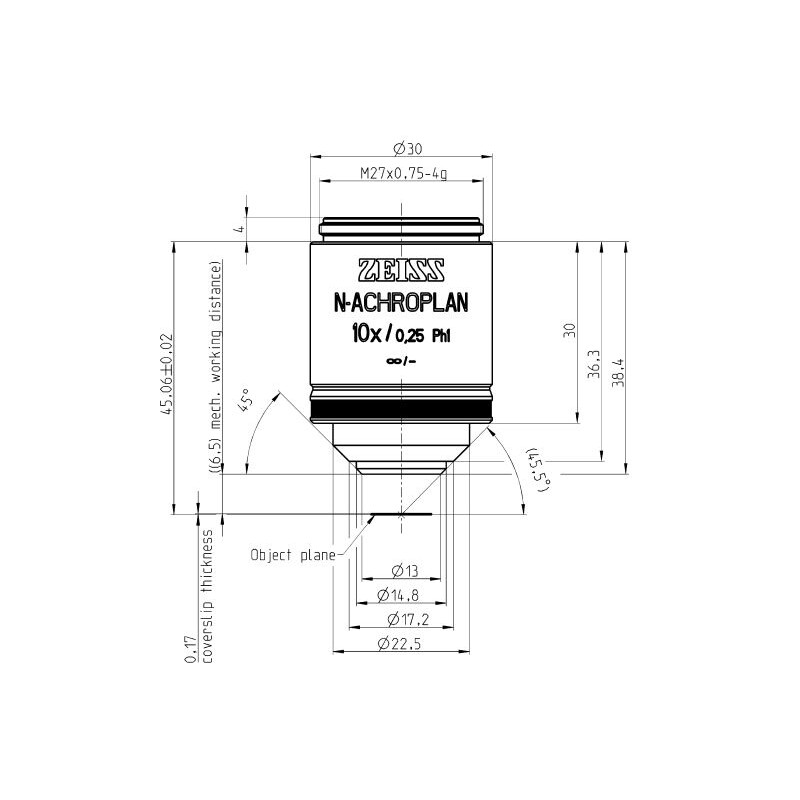 ZEISS Objektiv N-Achroplan 10x/0,25 Ph1 M27