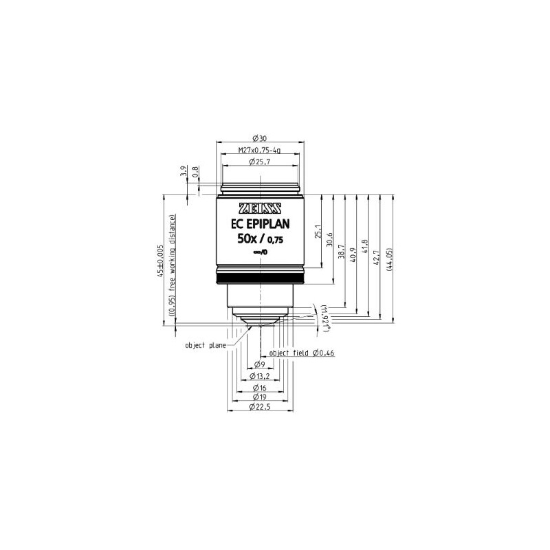 ZEISS Objectif EC Epiplan 50x/0,75 M27