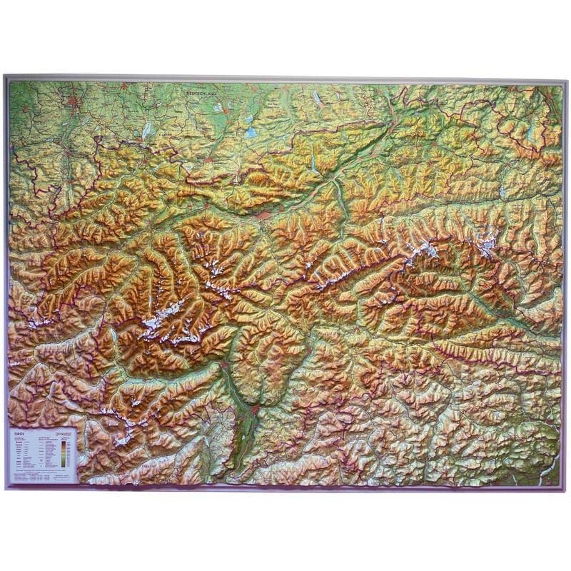 Carte régionale Georelief Tirol (77 x 57 cm) 3D Reliefkarte