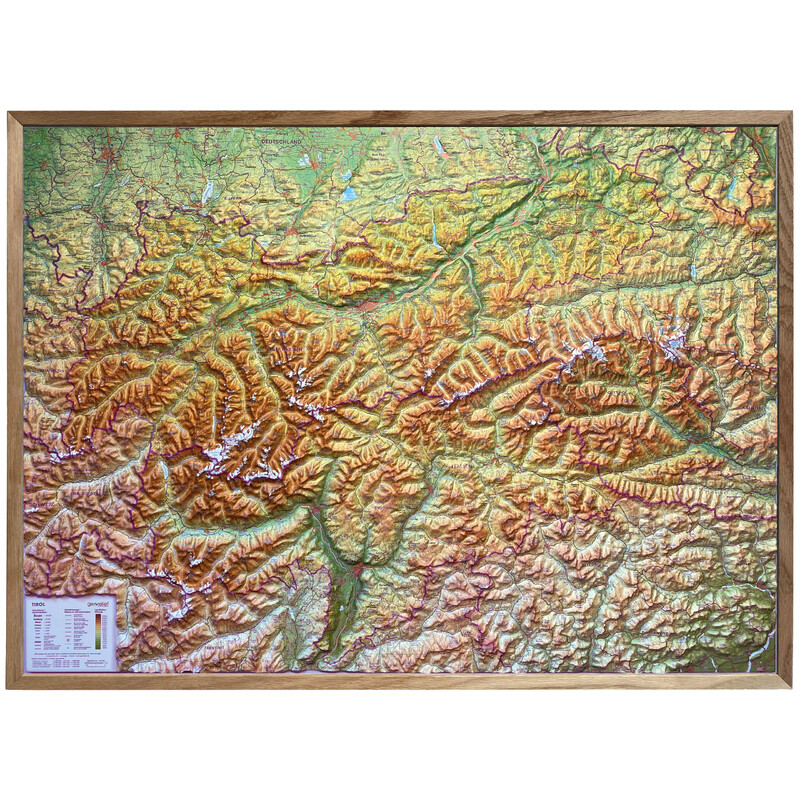 Georelief Regional-Karte Tirol (77 x 57 cm)