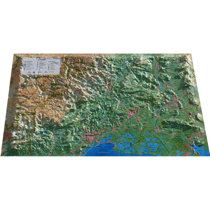 Carte régionale 3Dmap Le Gard