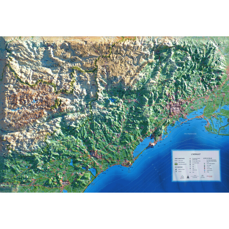Carte régionale 3Dmap L'Hérault