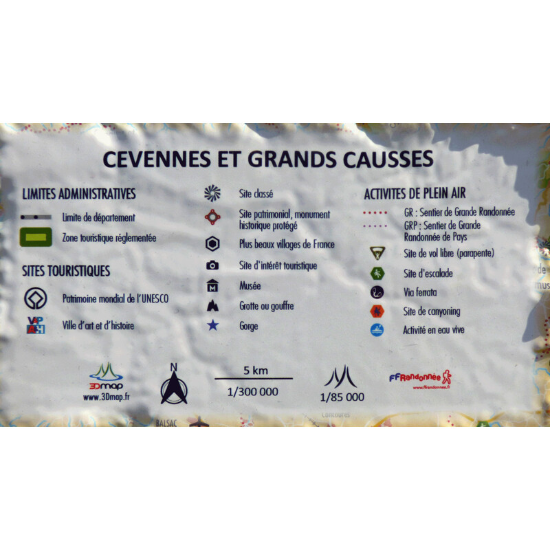 3Dmap Regional-Karte Cévennes et Grands Causses