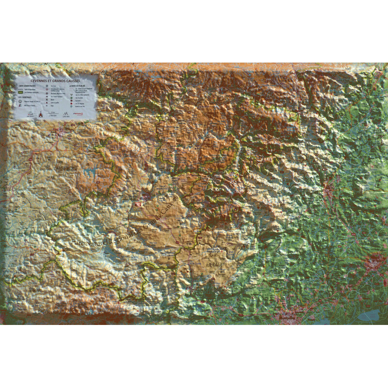 3Dmap Regional-Karte Cévennes et Grands Causses