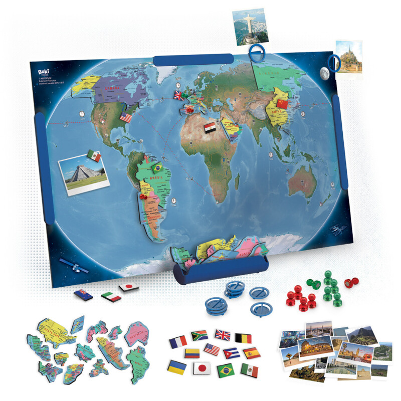 Carte pour enfants Buki Magnetische Weltkarte (70x38cm)