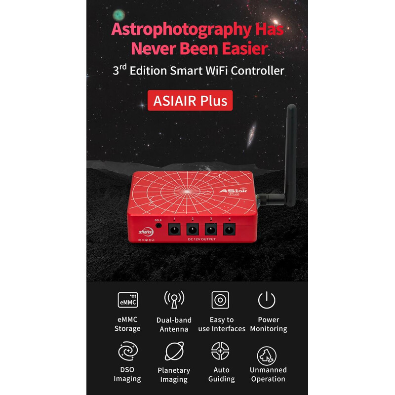 ZWO Mini-ordinateur d'astrophotographie ASIAIR PLUS (256GB)