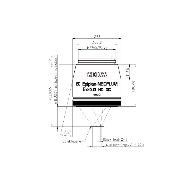 ZEISS Objektiv EC Epiplan-Neofluar, HD, DIC, 5x/0,13 wd=14,5