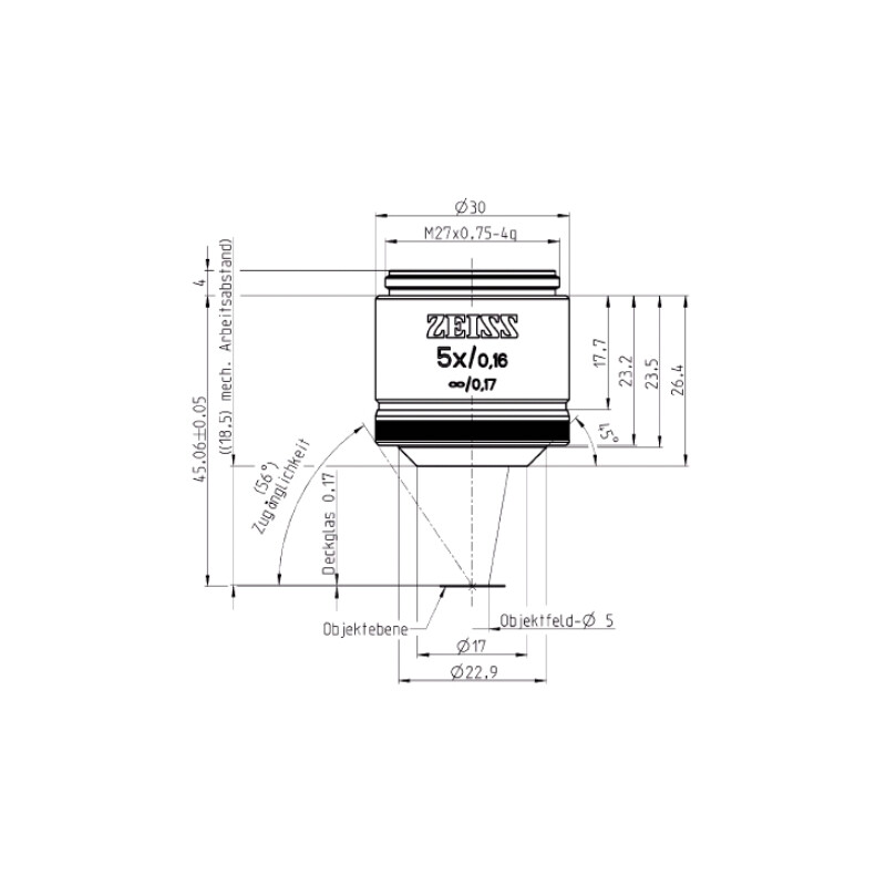 ZEISS Objectif EC Plan-Neofluar, 5x/0,16 wd= 8,5mm