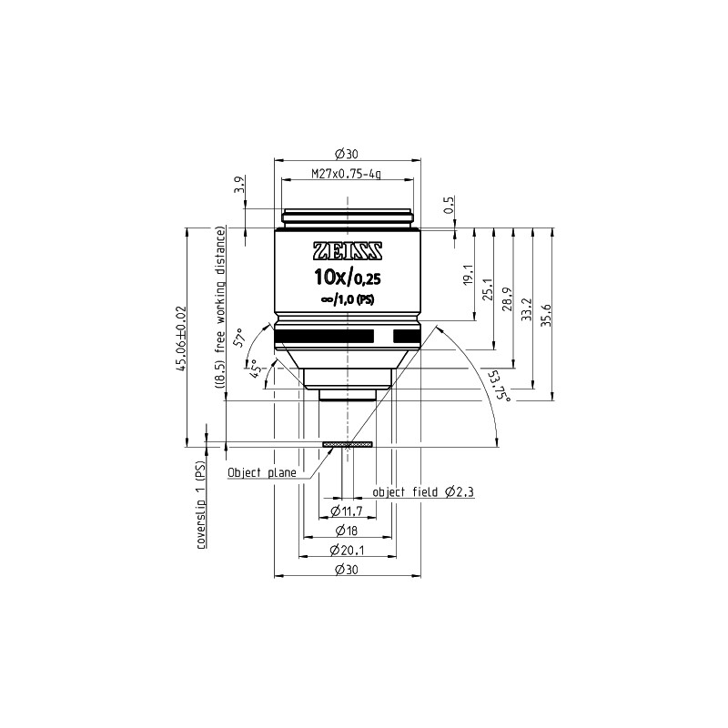 ZEISS Objektiv LD A-Plan 10x/0,25 wd=8,5mm