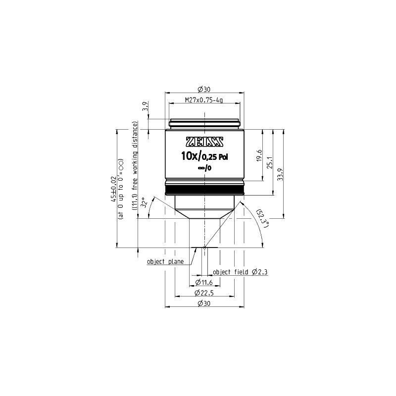 ZEISS Objektiv EC Epiplan 10x/0,25 Pol wd=11,0mm