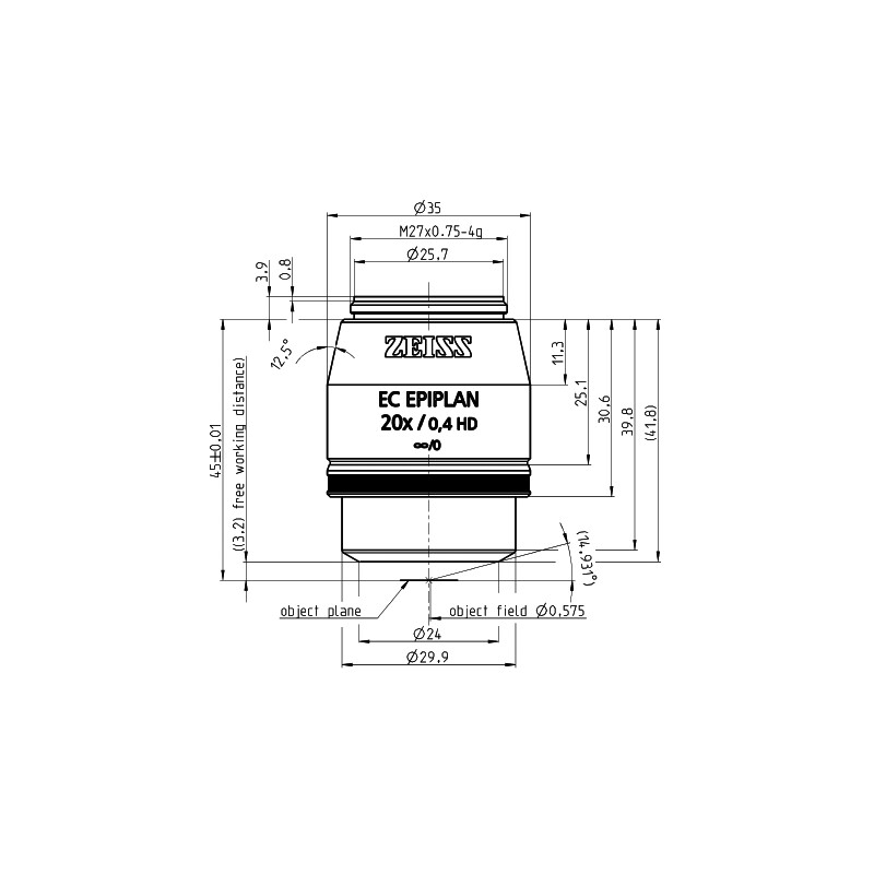 ZEISS Objectif EC Epiplan 20x/0,4 HD wd=3,2mm