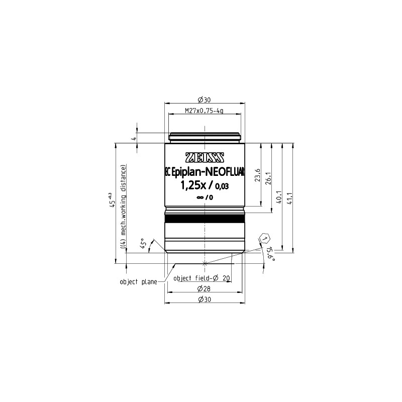 ZEISS Objektiv EC Epiplan-Neofluar 1,25x/0,03 wd=4,0mm