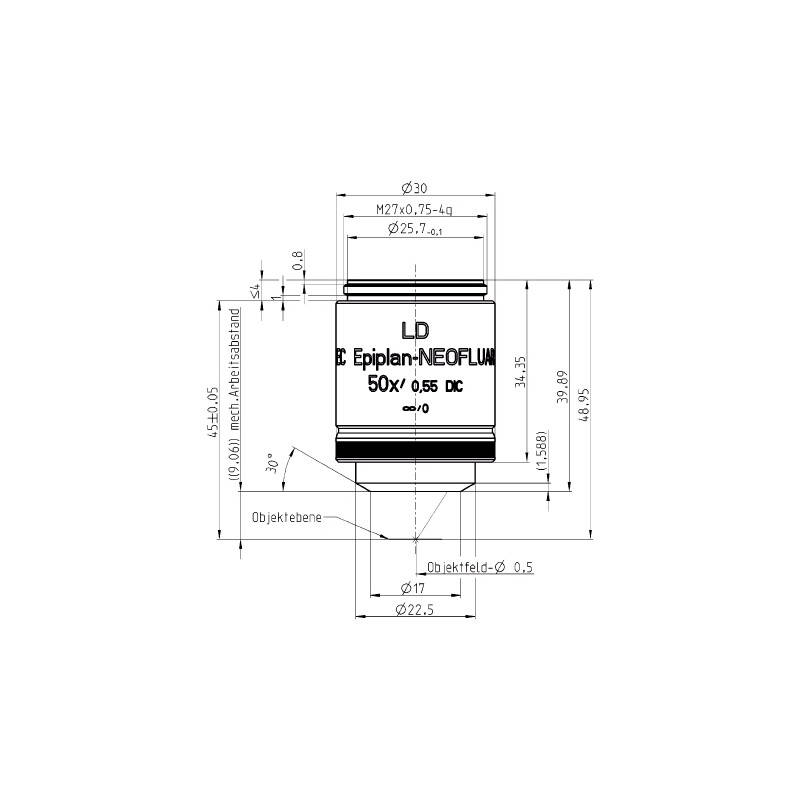 ZEISS Objektiv LD EC Epiplan-Neofluar 50x/0,55 DIC wd=9,1mm