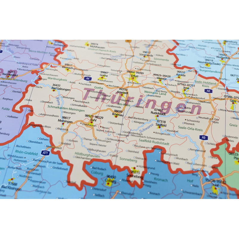 Carte géographique GeoMetro Verwaltungskarte Deutschland politisch (84 x 114 cm)