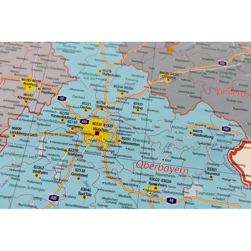 Carte géographique GeoMetro Verwaltungskarte Deutschland politisch (84 x 114 cm)