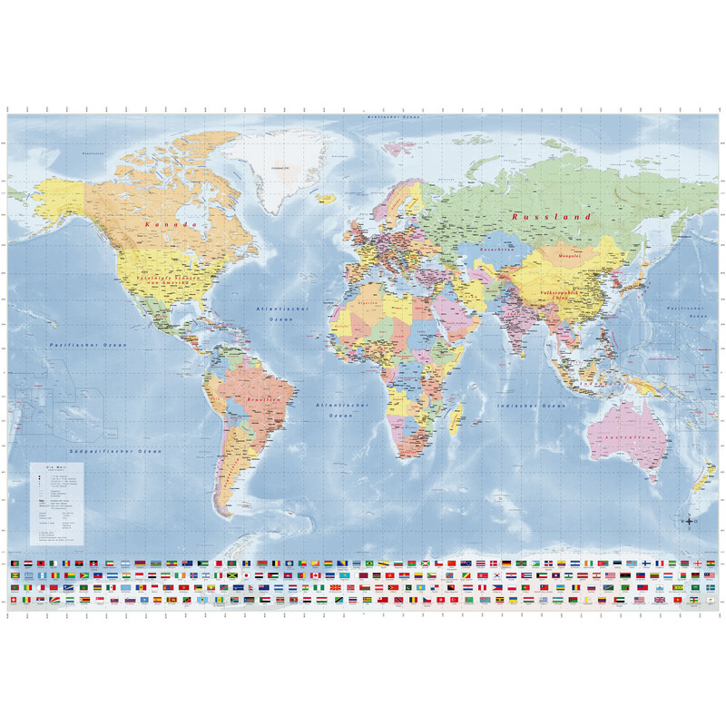Mappemonde GeoMetro politique (144 x 103 cm)