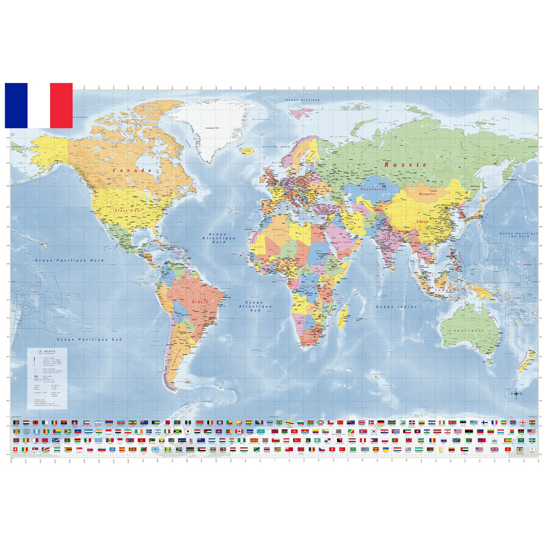 Mappemonde GeoMetro politique (140 x 100 cm)