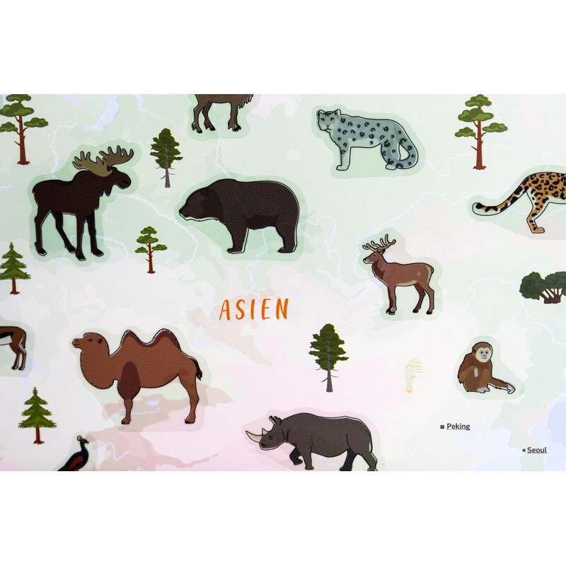Carte pour enfants GeoMetro Le monde des animaux (84 x 60 cm)