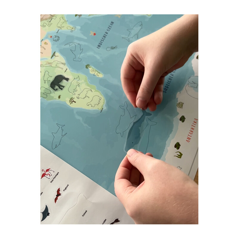 Carte pour enfants GeoMetro Le monde des animaux (84 x 60 cm)