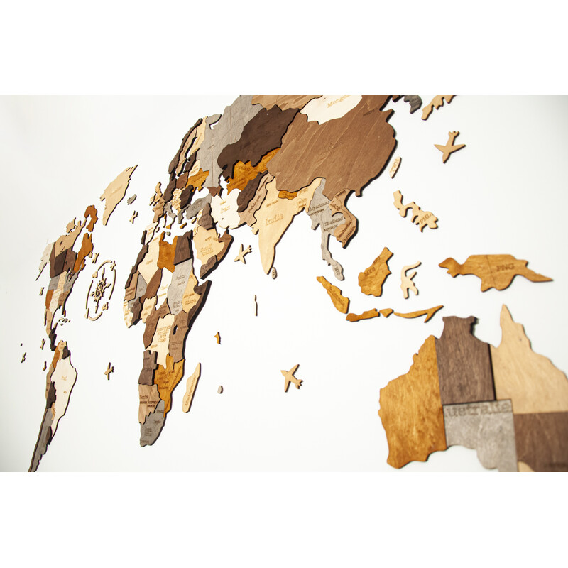 Mappemonde Abraham Wood Decor Puzzle en bois (200 x 110 cm)