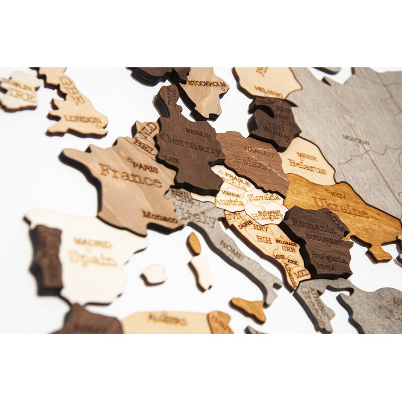 Mappemonde Abraham Wood Decor Puzzle en bois (200 x 110 cm)