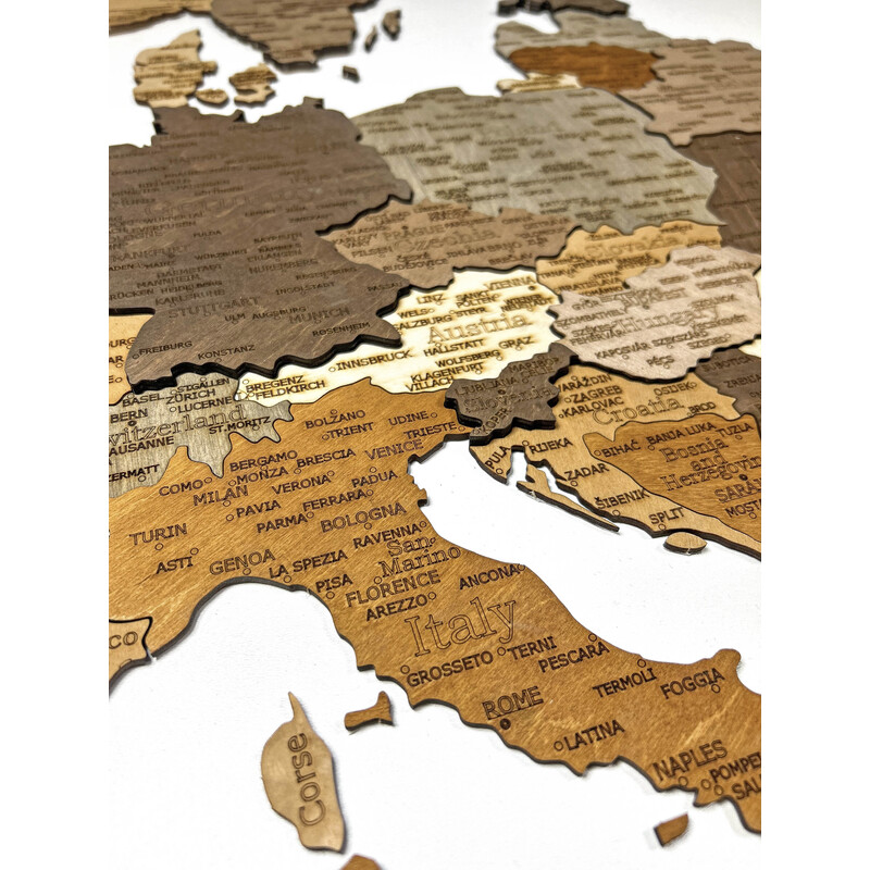 Carte des continents Abraham Wood Decor Puzzle de l'Europe en bois (110x108cm)