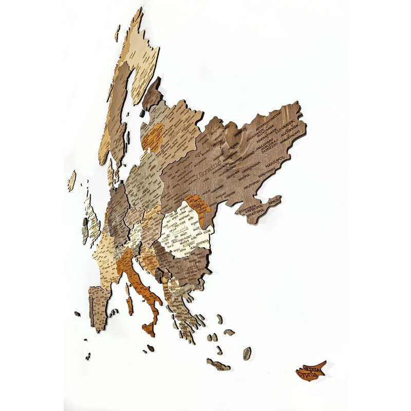 Carte des continents Abraham Wood Decor Puzzle de l'Europe en bois (110x108cm)