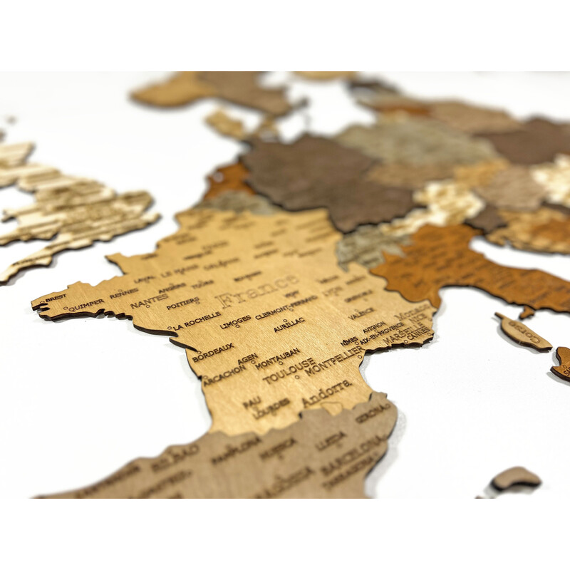 Carte des continents Abraham Wood Decor Puzzle de l'Europe en bois (110x108cm)
