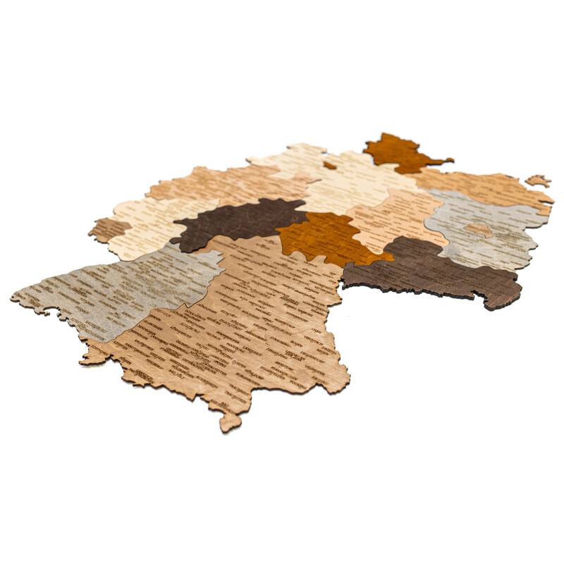 Carte géographique Abraham Wood Decor Puzzle en bois de l'Allemagne (60 x 80 cm)