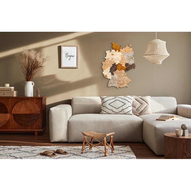 Carte géographique Abraham Wood Decor Puzzle en bois de l'Allemagne (60 x 80 cm)