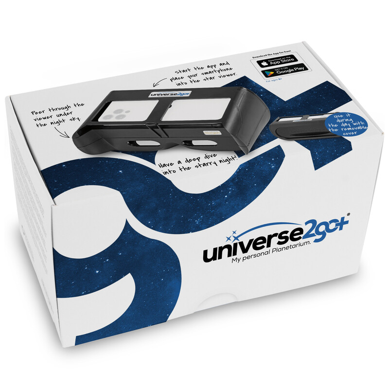 Planétarium personnel Omegon Universe2Go+ + Lunettes pour éclipse solaire Solar Safe Deluxe