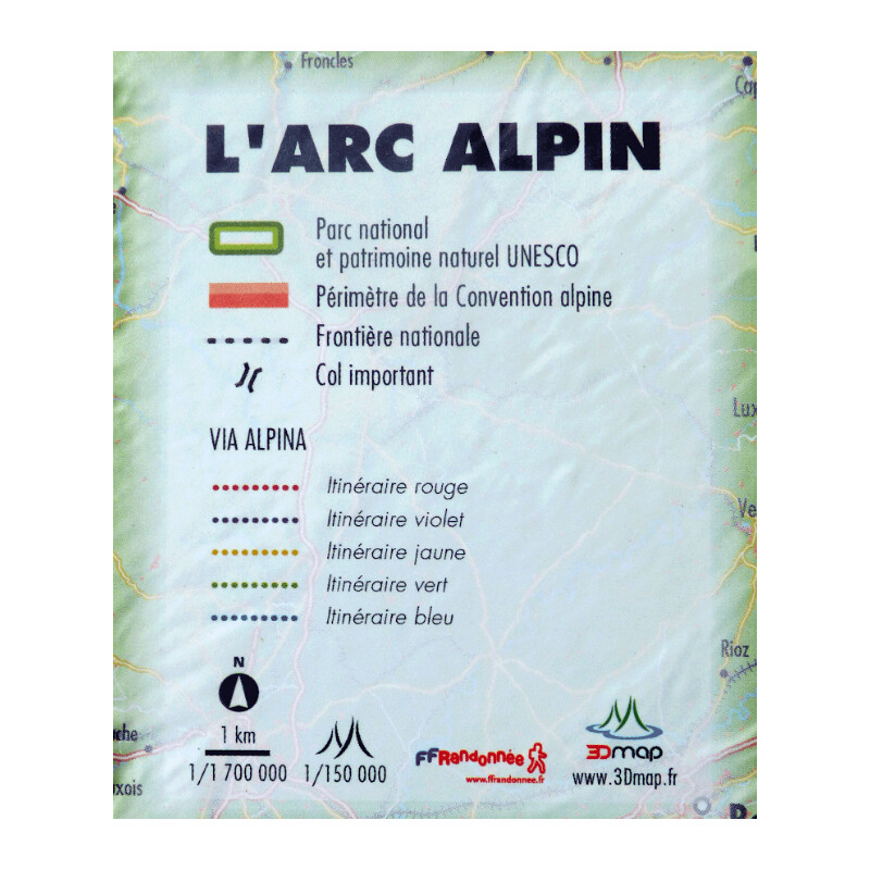 Carte régionale 3Dmap Massif de L'Arc Alpin