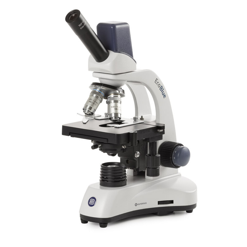 Microscope Euromex EC.1155, mono, numérique, 40x-1000x, DL, LED, 10x/18 mm, Platine à chariot croisé X-Y, 5 MP