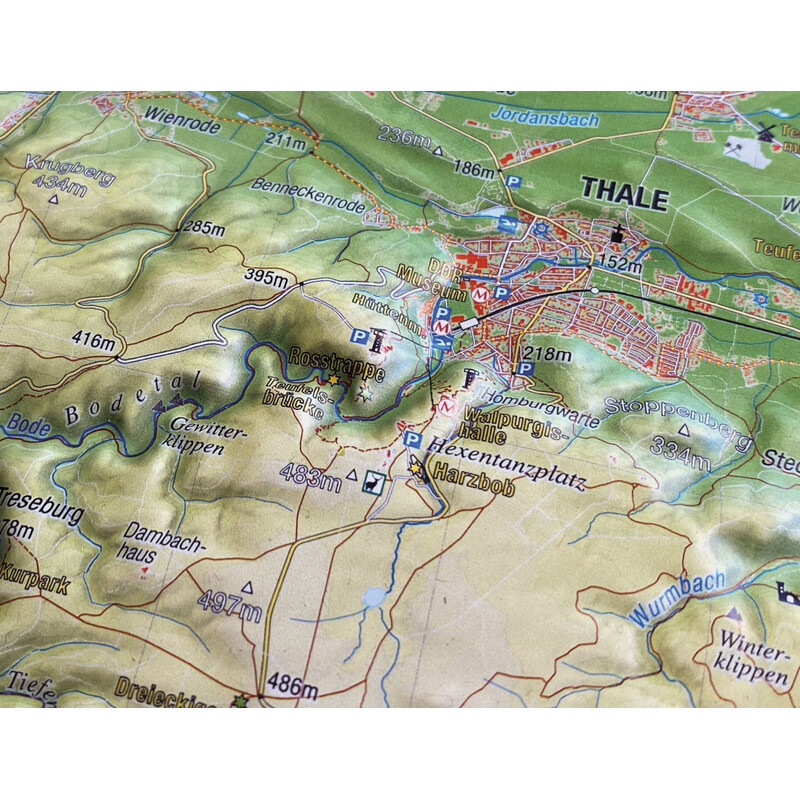 Georelief Carte en relief du Harz en 3D (77 x 57 cm)