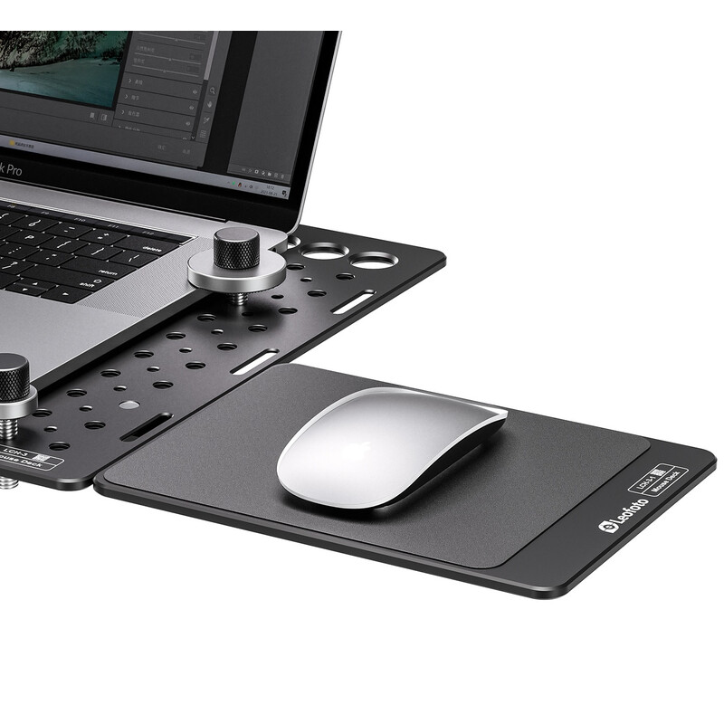 Leofoto LCH-3 Kit Laptophalterung mit Mousepad und Becherhalter