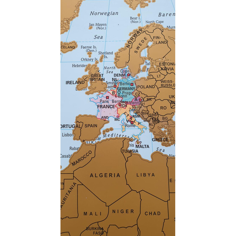 Mappemonde Stiefel Carte à gratter (95 x 66 cm)