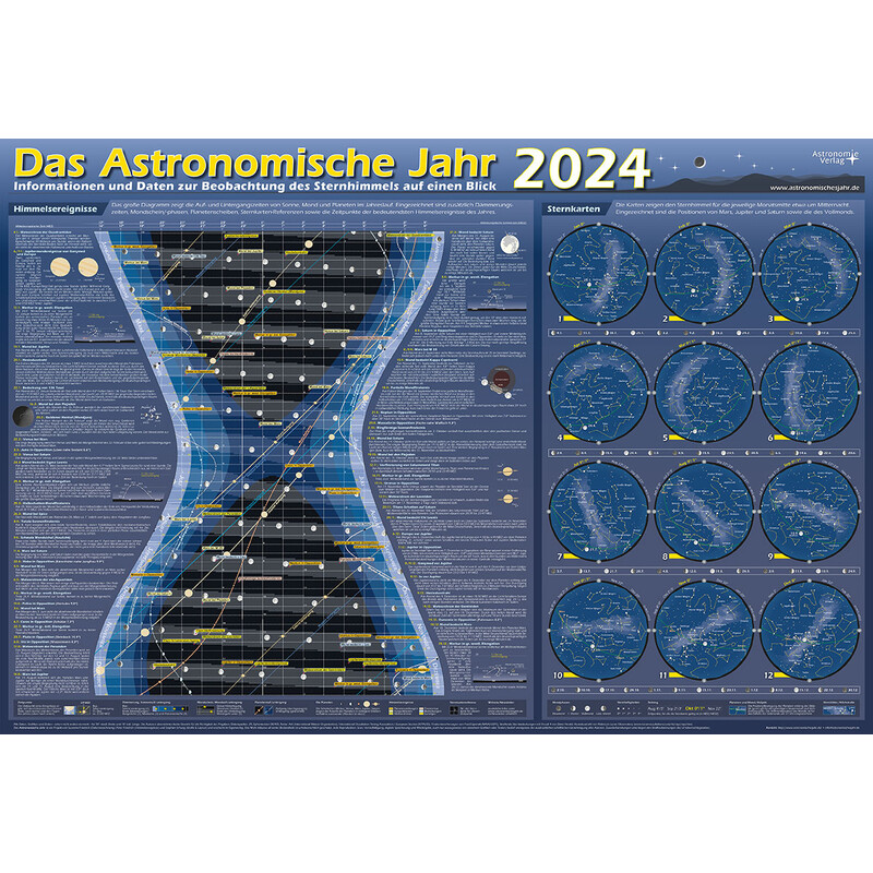 Affiche Astronomie-Verlag Das Astronomische Jahr 2024