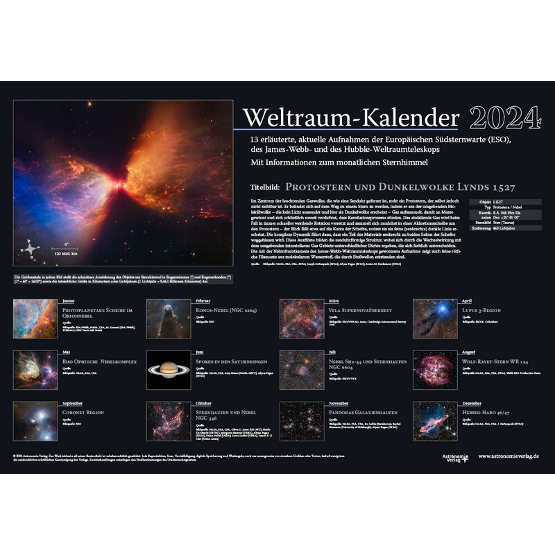 Astronomie-Verlag Weltraum-Kalender 2024