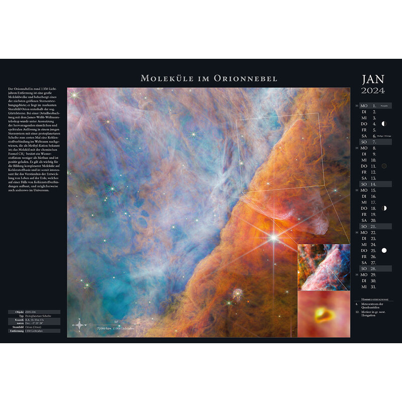 Calendrier Astronomie-Verlag Weltraum-Kalender 2024