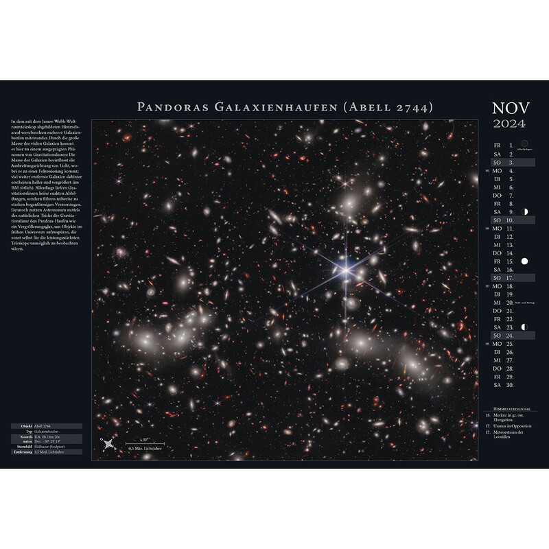 Calendrier Astronomie-Verlag Weltraum-Kalender 2024
