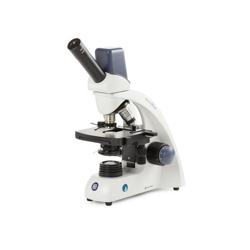 Euromex Mikroskop MB.1655-5, mono, DIN 160, achro, 40x-600x, 10x/18, Dl, digital, Akku, LED, 1W