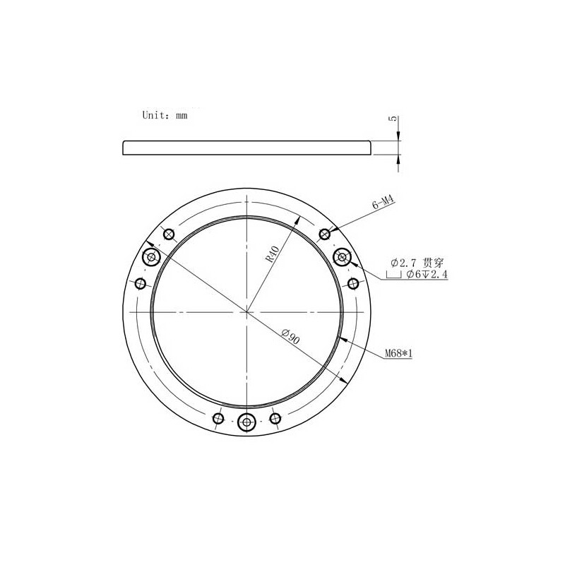 ZWO Bride d'inclinaison M68