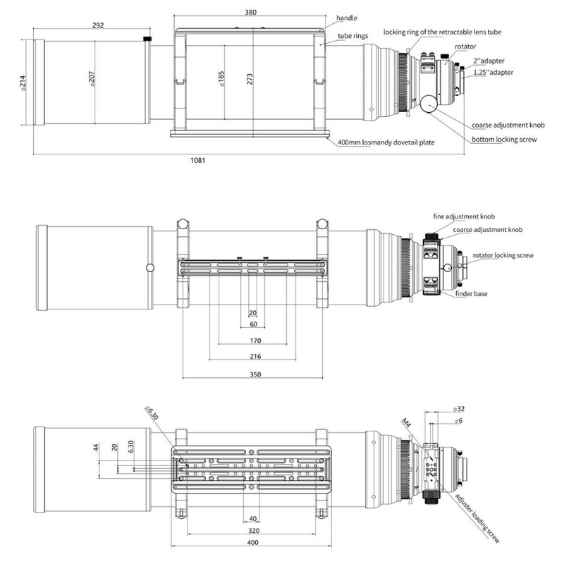 Askar Apochromatischer Refraktor AP 185/1295 Triplet OTA