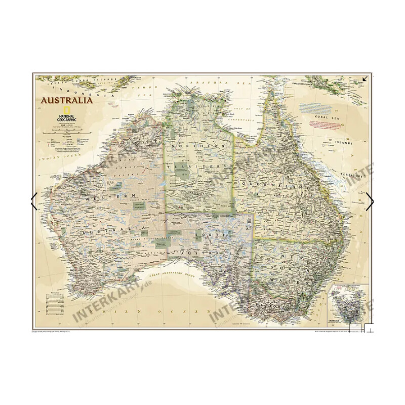 National Geographic Kontinentkarte Australien (77 x 69 cm)
