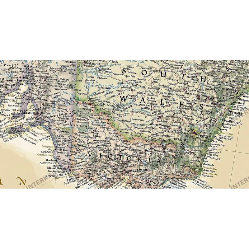 Carte des continents National Geographic Australie (77 x 69 cm)