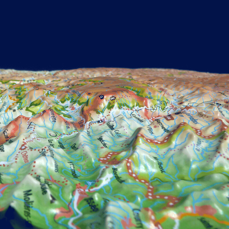 3Dmap Regional-Karte de la Lozère