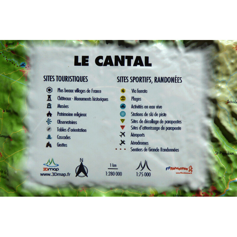 Carte régionale 3Dmap du Cantal