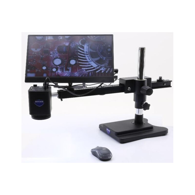 Optika Mikroskop IS-4K2, zoom opt. 1x-18x, Autofocus, 8 MP, 4K Ultra HD, overhanging stand, 15.6" screen